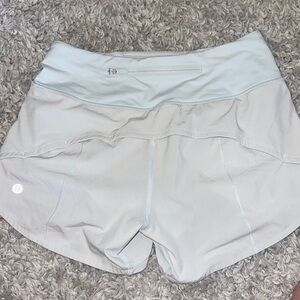 Pale blue Lululemon Speed up shorts 4in.